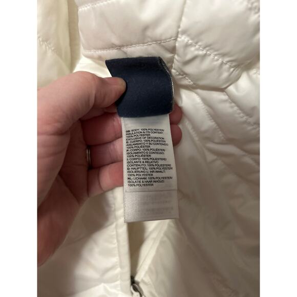 The North Face Women's Mossbud Swirl White Insulated Reversible Jacket Large - Picture 9 of 12